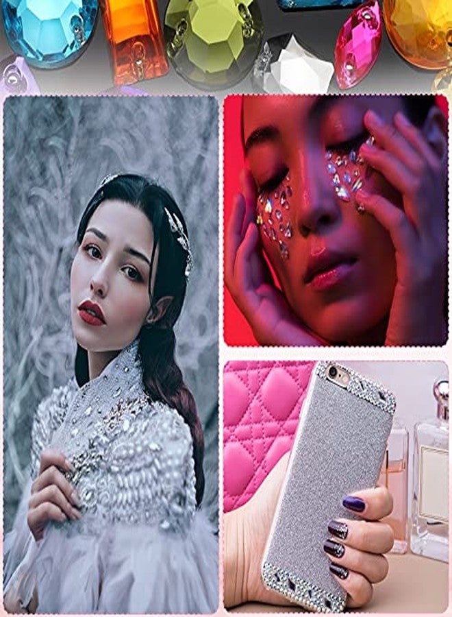 تشوانغ دي مجموعة تشوانغدي 500 قطعة من أحجار الراين الكريستالية القابلة للخياطة، أحجار أكريليك مع فتحتين، أشكال وأحجام متنوعة، مناسبة لصنع المجوهرات والحرف اليدوية والملابس والأحذية والأزياء والخياطة والزينة (متعددة الألوان). - Image 5